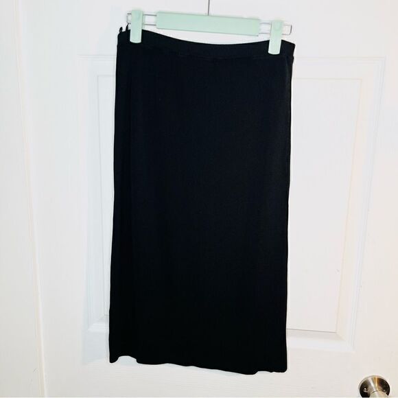 Cyrus Knit Faux Wrap Pencil Skirt Mini Black S - Picture 6 of 8